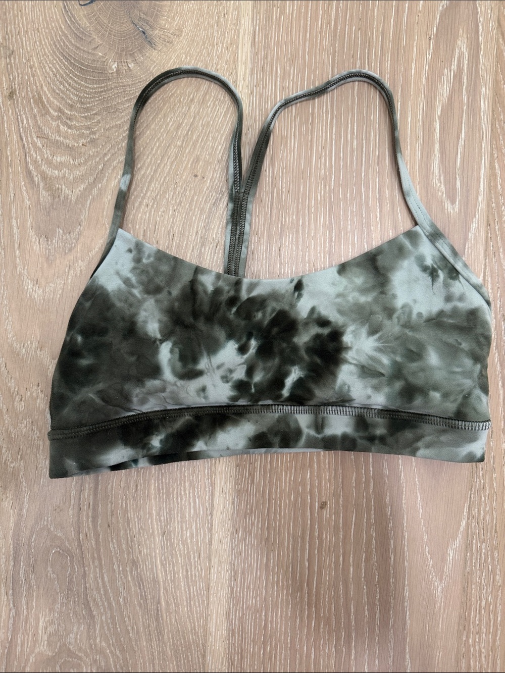 lululemon athletica Olive Tie-Dye Strappy Sports Bra